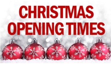 Christmas opening times